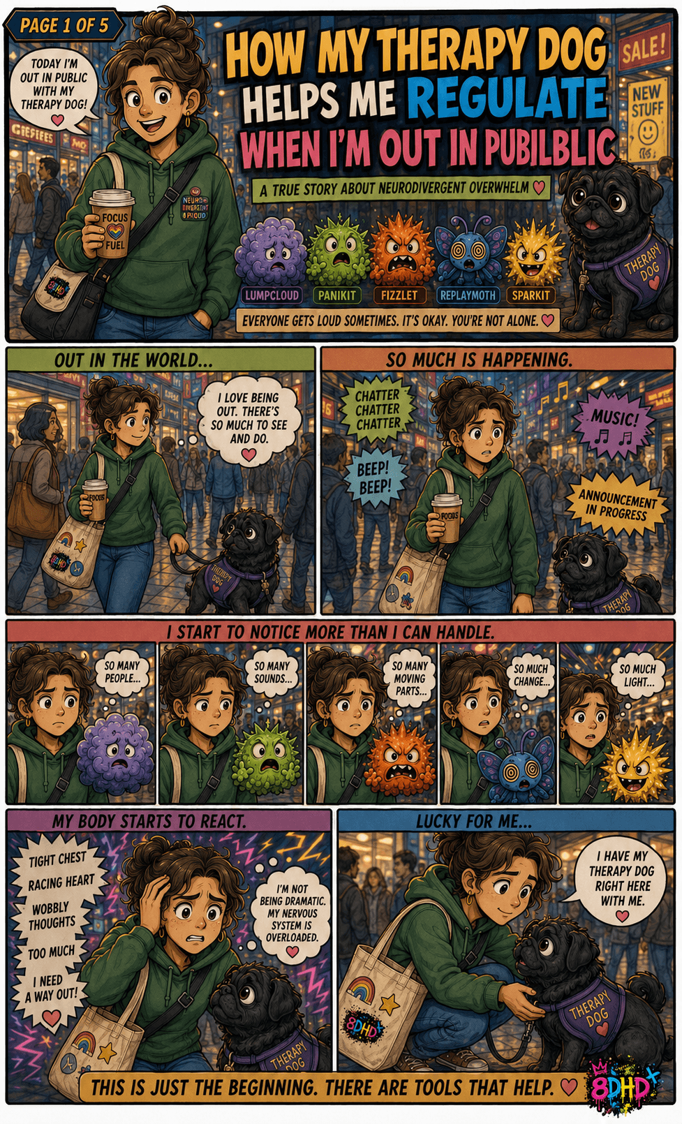 Therapy dog comic resource sample page
